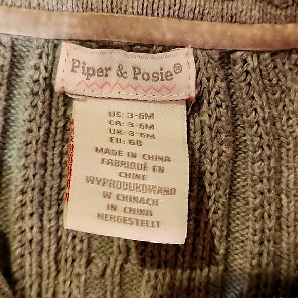 Piper and Posie 3 to 6 month 100% Cotton Sweater - Picture 2 of 7